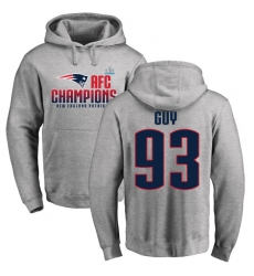 Nike New England Patriots #93 Lawrence Guy Heather Gray 2017 AFC Champions Pullover Hoodie