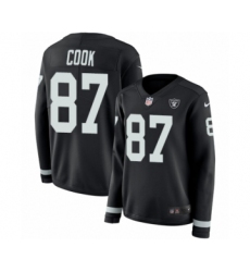 Women's Nike Oakland Raiders #87 Jared Cook Limited Black Therma Long Sleeve NFL Jersey