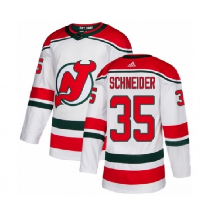 Youth Adidas New Jersey Devils #35 Cory Schneider Authentic White Alternate NHL Jersey