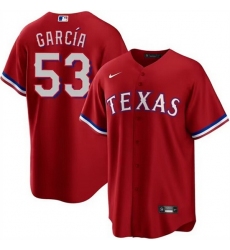 Men's Texas Rangers #53 Adolis Garcia Red Cool Base Stitched Baseball Jersey