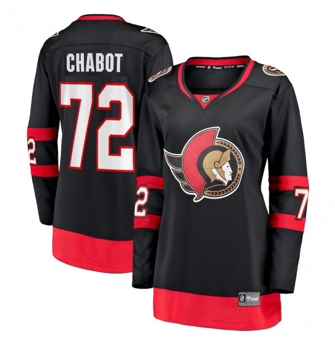 Women's Ottawa Senators #72 Thomas Chabot Fanatics Branded Black 2020-21 Home Premier Breakaway Player Jersey