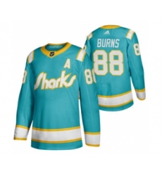 Men's San Jose Sharks #88 Brent Burns 2020 Throwback Authentic Player Hockey Jersey