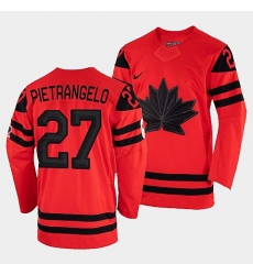 Men's Alex Pietrangelo Canada Hockey Red 2022 Beijing Winter Olympic #27 Away Rrplica Jersey