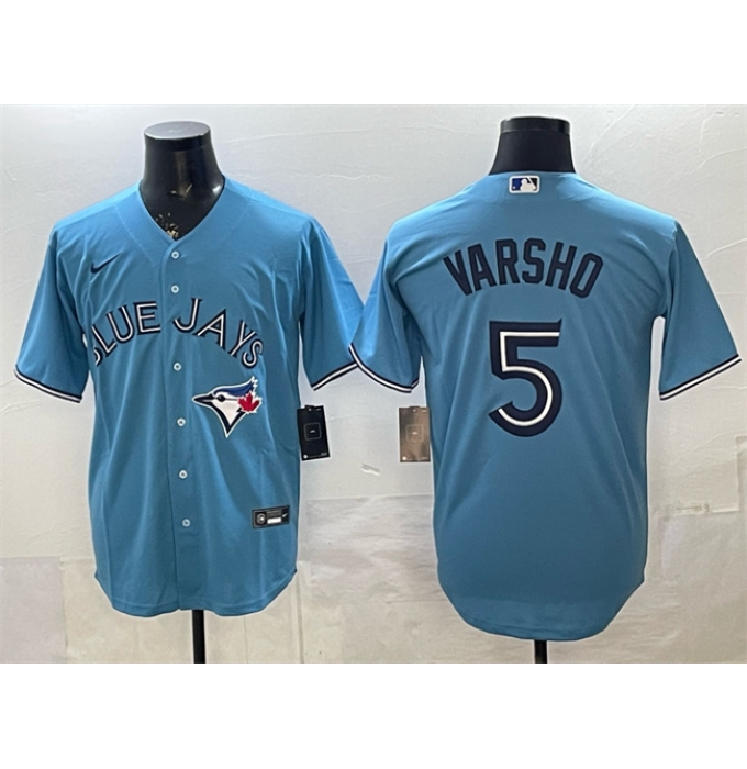 Men's Toronto Blue Jays #5 Daulton Varsho Light Blue 2025 Cool Base Stitched Baseball Jersey