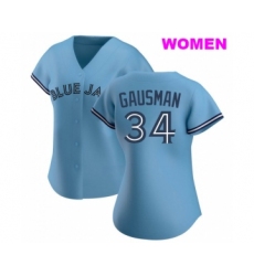 WOMEN'S TORONTO BLUE JAYS #34 KEVIN GAUSMAN BLUE JERSEY