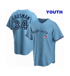 YOUTH TORONTO BLUE JAYS 34 #34 KEVIN GAUSMAN BLUE POWDER ALTERNATE JERSEY
