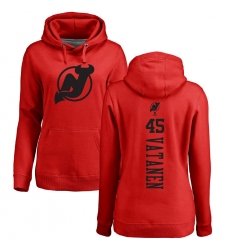 NHL Women's Adidas New Jersey Devils #45 Sami Vatanen Red One Color Backer Pullover Hoodie
