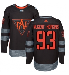 Youth Adidas Team North America #93 Ryan Nugent-Hopkins Authentic Black Away 2016 World Cup of Hockey Jersey