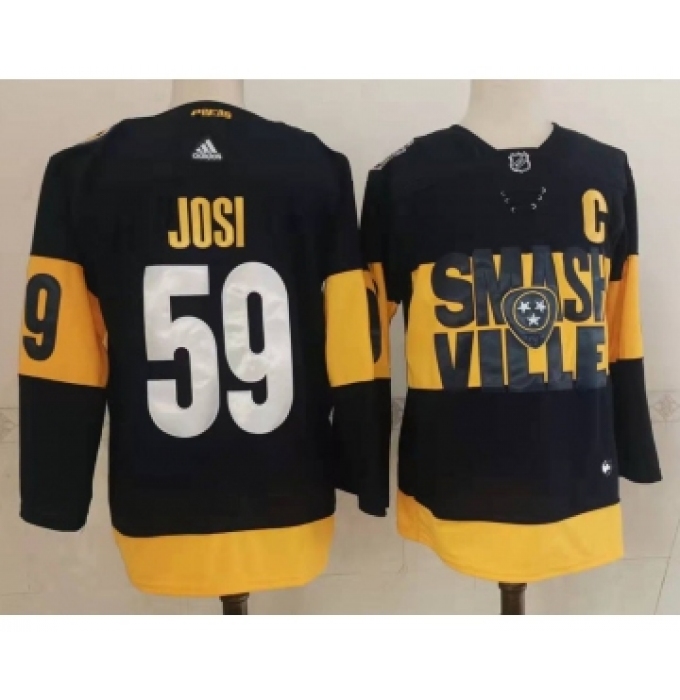 Men's Nashville Predators #59 Roman Josi Black 2022 Stadium Series adidas Stitched NHL Jersey