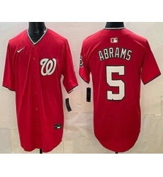 Men's Washington Nationals #5 CJ Abrams Red Limited Jersey