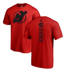 NHL Adidas New Jersey Devils #40 Michael Grabner Red One Color Backer T-Shirt
