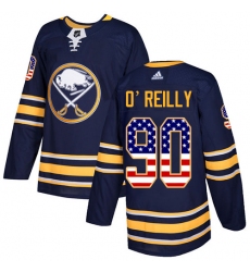Men's Adidas Buffalo Sabres #90 Ryan O'Reilly Authentic Navy Blue USA Flag Fashion NHL Jersey