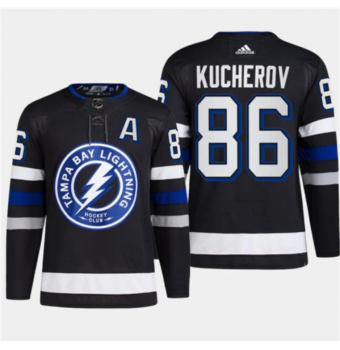 Men's Tampa Bay Lightning #86 Nikita Kucherov Black 2024 Stadium Series Stitched Jersey