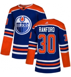 Youth Adidas Edmonton Oilers #30 Bill Ranford Authentic Royal Blue Alternate NHL Jersey