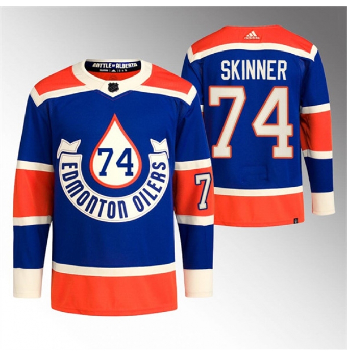 Men's Edmonton Oilers #74 Stuart Skinner 2023 Royal Heritage Classic Primegreen Stitched Jersey