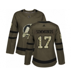 Women's New Jersey Devils #17 Wayne Simmonds Authentic Purple Fights Cancer Practice Hockey Jersey