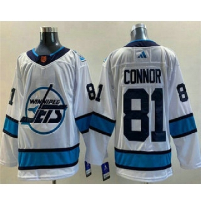 Men's Winnipeg Jets #81 Kyle Connor White 2022 Reverse Retro Stitched Jersey