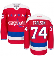 Women's Reebok Washington Capitals #74 John Carlson Premier Red Third NHL Jersey