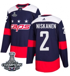 Youth Adidas Washington Capitals #2 Matt Niskanen Authentic Navy Blue 2018 Stadium Series 2018 Stanley Cup Final Champions NHL Jersey