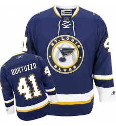 Women's Reebok St. Louis Blues #41 Robert Bortuzzo Premier Navy Blue Third NHL Jersey