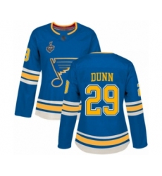 Women's St. Louis Blues #29 Vince Dunn Authentic Navy Blue Alternate 2019 Stanley Cup Final Bound Hockey Jersey