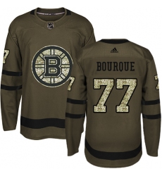 Men's Adidas Boston Bruins #77 Ray Bourque Authentic Green Salute to Service NHL Jersey