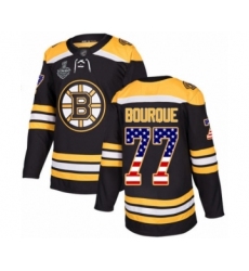 Youth Boston Bruins #77 Ray Bourque Authentic Black USA Flag Fashion 2019 Stanley Cup Final Bound Hockey Jersey