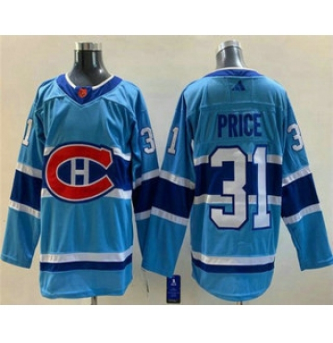 Men's Montreal Canadiens #31 Carey Price Blue 2022 Reverse Retro Stitched Jersey