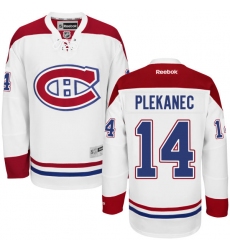 Women's Reebok Montreal Canadiens #14 Tomas Plekanec Authentic White Away NHL Jersey