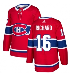 Men's Adidas Montreal Canadiens #16 Henri Richard Premier Red Home NHL Jersey