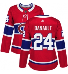 Women's Adidas Montreal Canadiens #24 Phillip Danault Authentic Red Home NHL Jersey