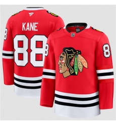 Men's Chicago Blackhawks #88 Patrick Kane Red 2024-25 Home Stitched Hockey Jersey