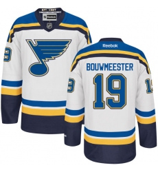 Women's Reebok St. Louis Blues #19 Jay Bouwmeester Authentic White Away NHL Jersey