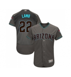 Men's Arizona Diamondbacks #22 Jake Lamb Gray Teal Alternate Authentic Collection Flex Base Baseball Jersey