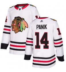 Women's Adidas Chicago Blackhawks #14 Richard Panik Authentic White Away NHL Jersey