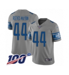 Men's Detroit Lions #44 Jalen Reeves-Maybin Limited Gray Inverted Legend 100th Season Football Jersey