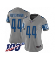Women's Detroit Lions #44 Jalen Reeves-Maybin Limited Gray Inverted Legend 100th Season Football Jersey