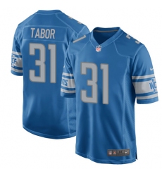 Men's Nike Detroit Lions #31 Teez Tabor Game Blue Team Color NFL Jersey