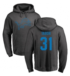 NFL Nike Detroit Lions #31 Teez Tabor Ash One Color Pullover Hoodie