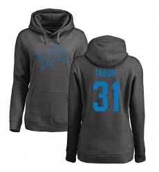 NFL Women's Nike Detroit Lions #31 Teez Tabor Ash One Color Pullover Hoodie