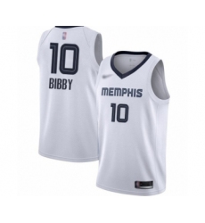 Youth Memphis Grizzlies #10 Mike Bibby Swingman White Finished Basketball Jersey - Association Edition