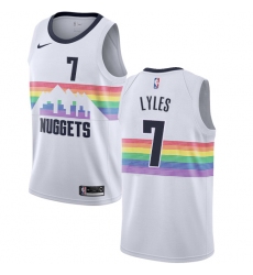 Men's Nike Denver Nuggets #7 Trey Lyles Swingman White NBA Jersey - City Edition
