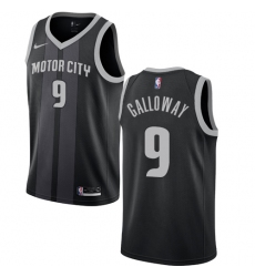 Men's Nike Detroit Pistons #9 Langston Galloway Swingman Black NBA Jersey - City Edition