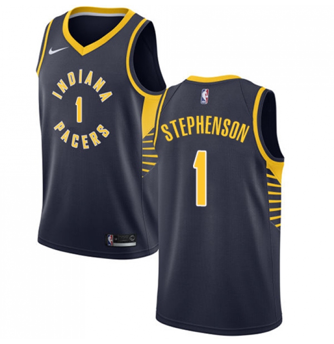 Men's Nike Indiana Pacers #1 Lance Stephenson Authentic Navy Blue Road NBA Jersey - Icon Edition