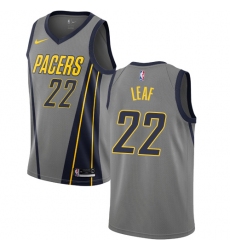 Women's Nike Indiana Pacers #22 T. J. Leaf Swingman Gray NBA Jersey - City Edition