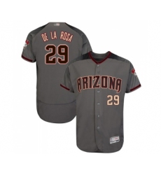 Men's Arizona Diamondbacks #29 Jorge De La Rosa Grey Road Authentic Collection Flex Base Baseball Jersey