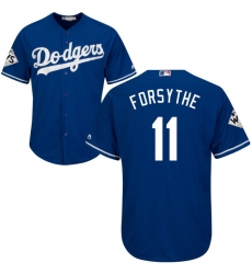 Youth Majestic Los Angeles Dodgers #11 Logan Forsythe Authentic Royal Blue Alternate 2017 World Series Bound Cool Base MLB Jersey