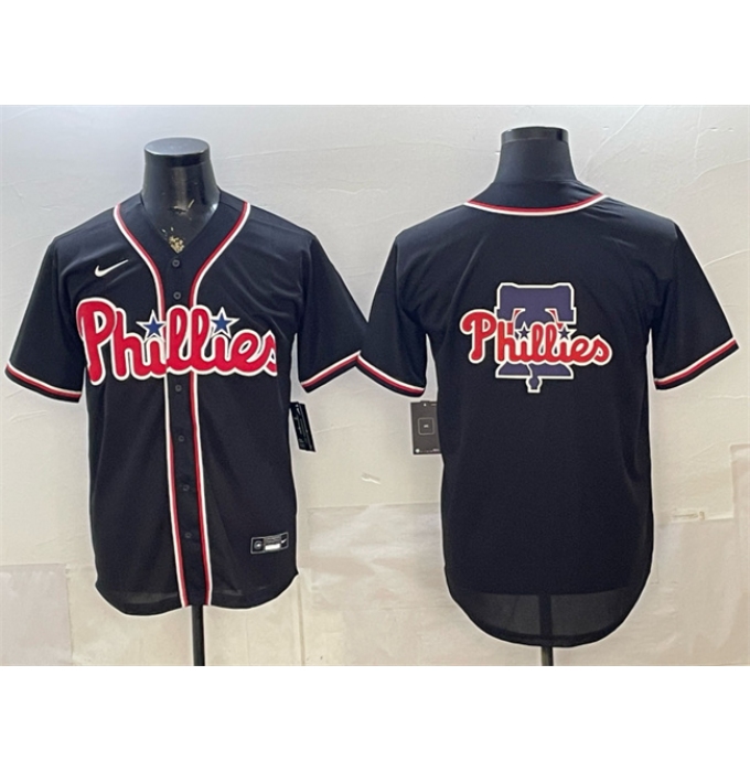 Men's Philadelphia Phillies Team Big Logo 2026 Fashion Replica Black Out Stitched Baseball Jersey