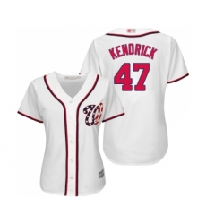 Women's Washington Nationals #47 Howie Kendrick Replica White Home Cool Base Baseball Jersey