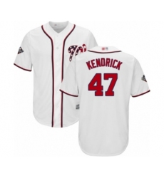Youth Washington Nationals #47 Howie Kendrick Authentic White Home Cool Base 2019 World Series Bound Baseball Jersey